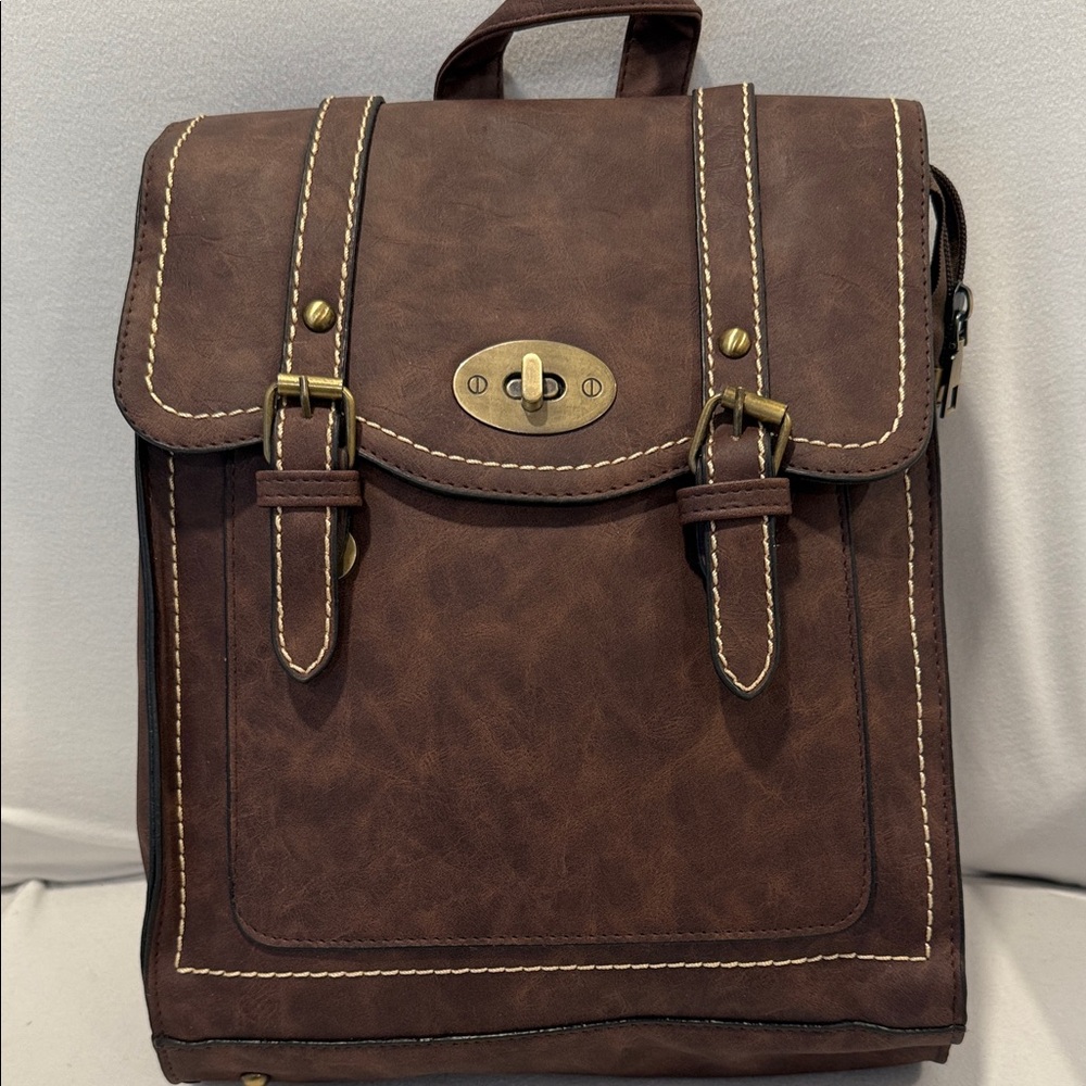 Brown Men's Bag Faux Leather